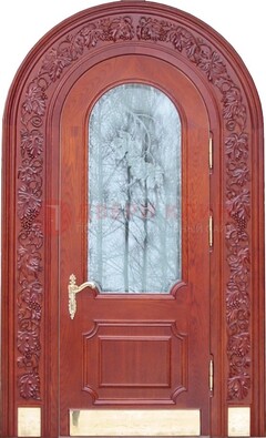 Толстая металлическая арочная дверь со стеклом ДА-20 в Сергиевом Посаде