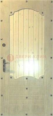 Белая железная дверь с евровагонкой ДЕ-9 в Белгороде