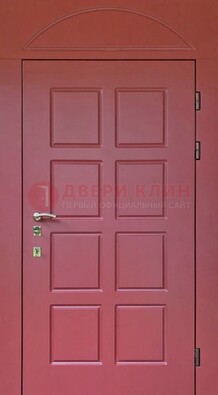 Красная стальная дверь с верхней фрамугой ДФГ-13 в Белгороде
