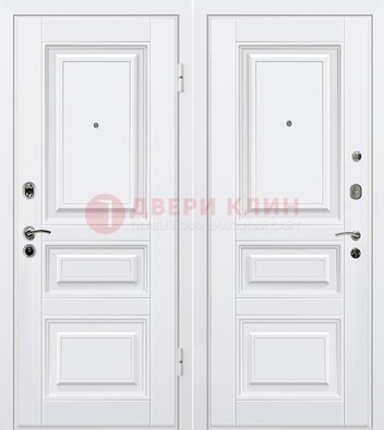Белая металлическая дверь с МДФ ДМ-179 в Белгороде