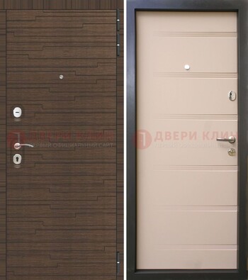 Коричневая  железная дверь c фрезерованной МДФ ДМ-248 в Белгороде