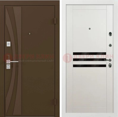 Стальная коричневая дверь с МДФ панелями ДМ-293 в Белгороде