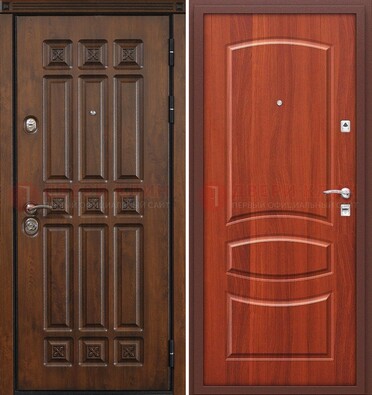 Темная металлическая дверь с МДФ и узором ДМ-364 в Пскове