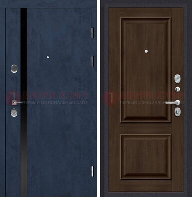 Синяя входная дверь МДФ с обеих сторон ДМ-473 в Белгороде
