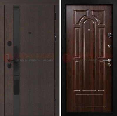 Темная входная дверь с МДФ панелями в квартиру ДМ-499 в Белгороде
