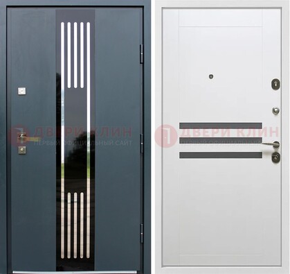 Темная квартирная дверь с разными МДФ ДМ-504 в Белгороде
