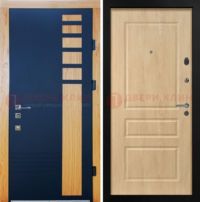 Двухцветная железная дверь с МДФ в квартиру ДМ-511 в Белгороде