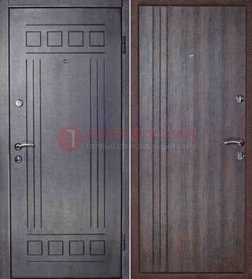 Темная стальная дверь с МДФ с рисунком ДМ-83 