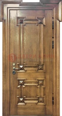 Филенчатая железная дверь с массивом дуба ДМД-56 в Белгороде