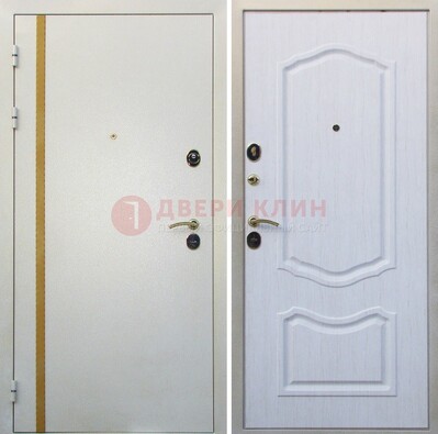 Белая входная дверь с порошковым напылением ДП-136 в Белгороде