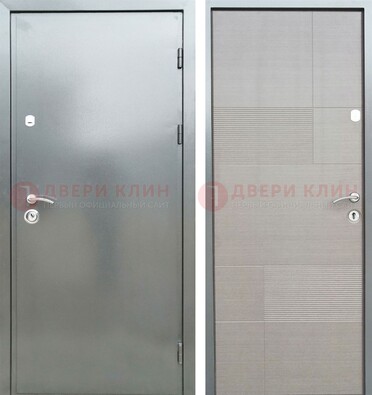 Металлическая серая дверь с порошковым покрытием и серым МДФ внутри ДП-250 в Белгороде