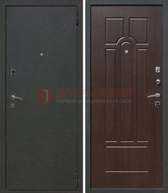 Черная металлическая дверь с порошковым окрасом ДП-47 в Белгороде