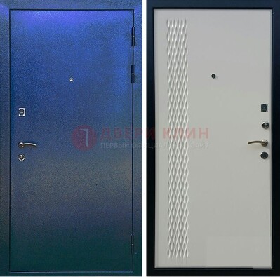 Синяя железная дверь с порошковым напылением ДП-49 в Белгороде
