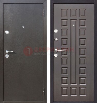 Коричневая железная дверь с порошковым окрасом ДП-63 в Белгороде