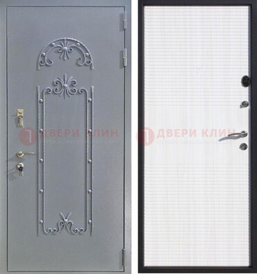 Серая входная дверь с порошковым покрытием ДП-67 в Белгороде