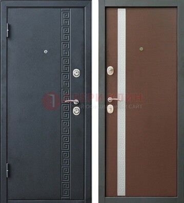 Черная стальная дверь с порошковым напылением ДП-9 в Брянске