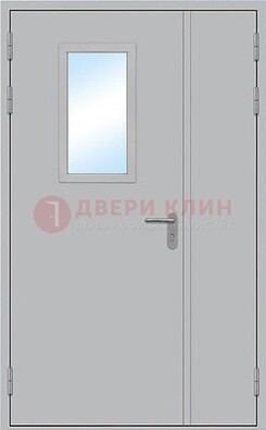 Белая входная техническая дверь со стеклянной вставкой ДПП-10 в Белгороде