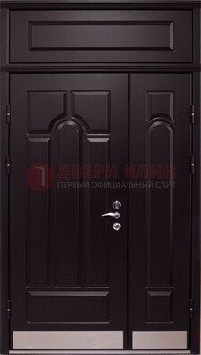 Парадная дверь с металлическими вставками ДПР-47 и фрамугой в Белгороде