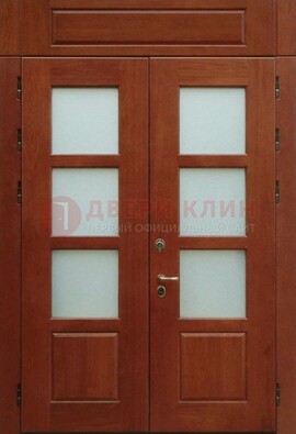 Металлическая парадная дверь со стеклом ДПР-69 для загородного дома в Белгороде