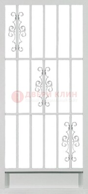 Белая железная решетчатая дверь ДР-9 в Белгороде