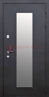 Черная стальная дверь порошок со стеклом ДС-33 в Белгороде
