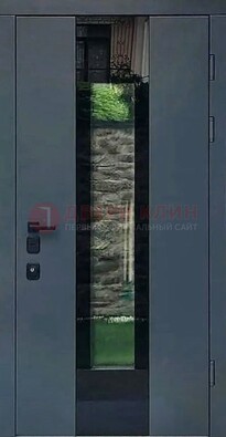 Современная дверь со стеклом для коттеджа ДС-40 в Белгороде