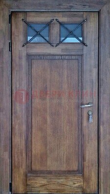 Металлическая дверь с Виноритом со стеклом и ковкой под старину ДСК-209 в Белгороде