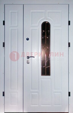 Входная дверь Винорит со стеклом в белом цвете ДСК-277 в Белгороде