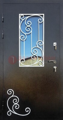 Входная дверь Порошок со стеклом и ковкой ДСК-278 в Белгороде