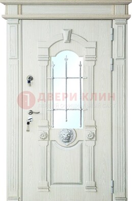 Герметичная входная дверь со стеклом и ковкой с украшением ДСК-64 в Курске