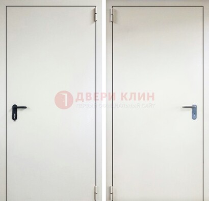 Белая железная техническая дверь ДТ-16 в Белгороде