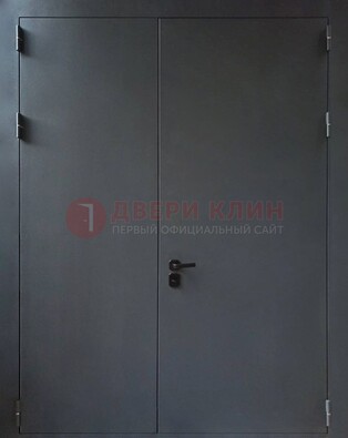 Черная распашная тамбурная дверь Порошок ДТМ-46 в Красногорске