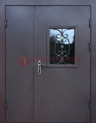 Тамбурная дверь Порошок со стеклом и ковкой ДТМ-48 в Белгороде