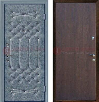 Серая металлическая дверь с винилискожей ДВ-35 в Белгороде