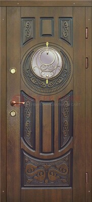 Одностворчатая входная дверь с виноритом и стеклом ДВТ-193 в Белгороде