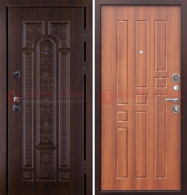 Темная металлическая дверь с виноритом и узором ДВТ-224 в Белгороде