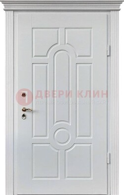 Белая уличная дверь с виноритом для дома ДВТ-247 в Белгороде