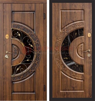 Металлическая дверь с виноритом и панелью Золотой Дуб ДВТ-71 в Белгороде