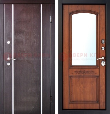 Входная дверь с МДФ и МДФ внутри с зеркалом ДЗ-88 в Белгороде